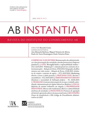 cover image of AB Instantia--2015, Ano III, n.º 5, Anual